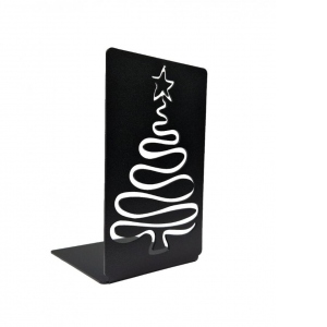 Suport de carte Pom de craciun, Otel, 180 x 110 mm, negru mat