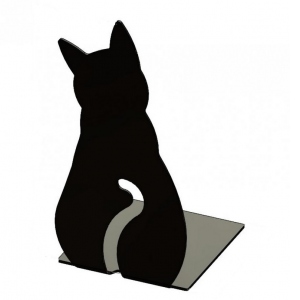 Suport de carte Pisica, Otel, 180 x 110 mm, negru mat