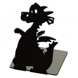 Suport de carte Dragon, Otel, 180 x 110 mm, negru mat