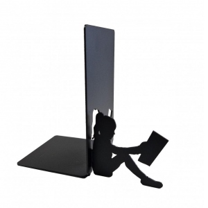 Suport de carte Fetita cititoare, Otel, 185 x 195 mm, negru mat