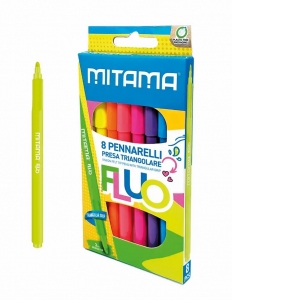 Set carioci Mitama, 8 culori Fluo