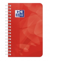 Carnet Oxford Lagoon, 9x14 90 file, spira dubla, hartie Optik 90g/mp, patratele, culoare rosu