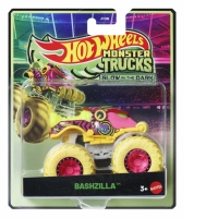 Hot Wheels Monster Truck Glow in The Dark Masinuta Bashzilla Scara 1 la 64