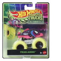 Hot Wheels Monster Truck Glow in The Dark Masinuta Piran-Ahhhh cu Roti Verzi Scara 1 la 64