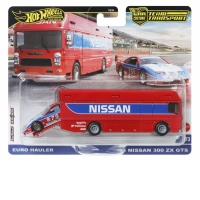 Hot Wheels Transportator Euro Hauler cu Masinuta Nissan 300 Zx Gts Scara 1:64