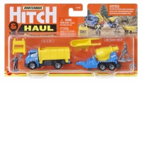 Matchbox Hitch&Haul Set 2 Vehicule Mbx Construction Zone Tilt N Tip Mbx Cement Trailer Scara 1:64