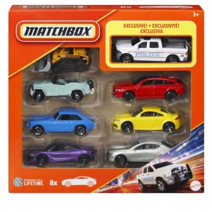 Matchbox Set 8 Masinute Metalice Exclusiv Camioneta Politiei Scara 1 la 64