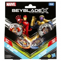 Beyblade X Marvel Set Duo Iron Man 4-80b si Thanos 4-60N