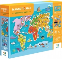 Puzzle magnetic - Harta lumii (118 piese)