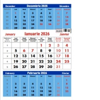 Calendar de perete triptic 2026. 12 file