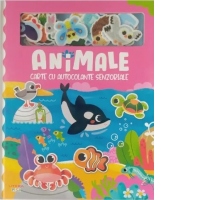 Animale. Carte cu autocolante senzoriale