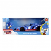 Jada Set Figurina Ariciul Sonic si Masinuta Metalica Sonic Lamborghini Veneno Scara 1 la 24