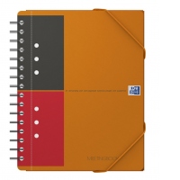 Agenda organizator Oxford International Meeting Book, A5+ 80 file, hartie Optik 90g/mp, spira dubla, scribzee, dictando, culoare portocaliu