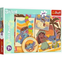 Puzzle Trefl 200 Stitch la Plaja cu Lilo si Stitch