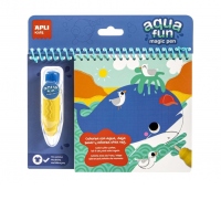 Carte de colorat Aqua FUN Magic - Animale marine (include Magic Pen)