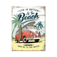 Magnet 6x8 cm Volkswagen Bulli - Beach - Plaja