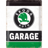Placa decor 30x40 Skoda Garaj - Pe verde
