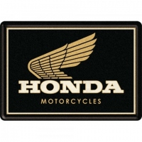 Carte postala metalica Honda MC Motorcycles Gold - Sigla Honda Moto pe auriu