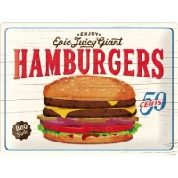 Placa metalica 30X40 Hamburgers