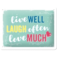 Placa metalica 15X20 Live Laugh Love - Traieste Rade Iubeste