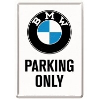 Carte postala metalica BMW - Parking Only - Parcare doar pentru BMW
