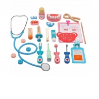 Trusa medicala, set de joaca, doctor, dentist, jucarie din lemn, de rol