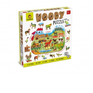 Puzzle de lemn - Ferma, Ludattica, + 5 ani, 48 piese