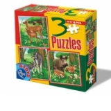 Set 3 puzzle-uri de 6, 9, 16 piese - Animale salbatice - 3