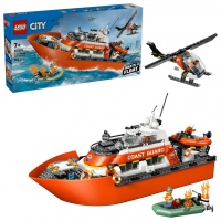 LEGO City - Barca de salvare si elicopter ale Pazei de Coasta - 60504