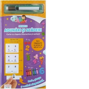Primele adunari si scaderi. Carte cu clapete interactive si carioca