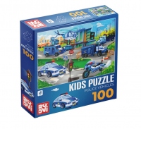 Puzzle Police Vehicles - Puzzle copii, 100 piese