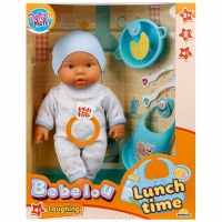 Papusa Bebelou la masa, Dollz n More, albastru, 35 cm