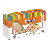 Joc Domino XL din lemn, reversibil, cu Ilustratii – Cayro