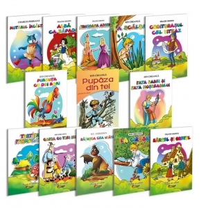 Pachet carti cu povesti de colorat (13 titluri)