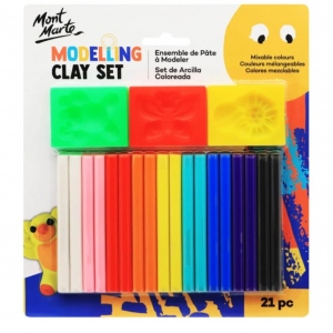 Plastilina Modeling Clay + mulaje Mont Marte, 21 piese