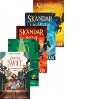 Pachet Aventuri in care nimic nu e normal: 1. Familia Swift: Galeria hotomanilor; 2. Familia Swift. Un dictionar de ticalosi; 3. Skandar si hotul de unicorni; 4. Skandar si calaretul fantoma; 5. Skandar si Probele Haosului