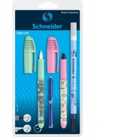 Set stilou + roller Schneider Zippi + pic Corry + 2 rezerve/blister, vernil+roz 2025-2026