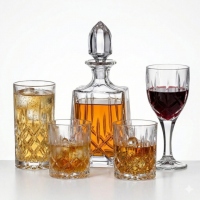 Set 18 Pahare Vin, Apa, Whisky cu Sticla Cristal Bohemia Sheffield