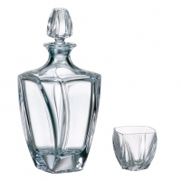Set 6 Pahare Whisky Cristal Bohemia cu Sticla Neptune