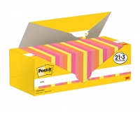 Notite adezive, Post-it, 76 x 76 mm, multicolor, 100 file/bucata, 21 + 3 gratuite
