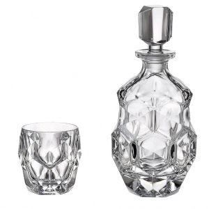Set Pahare Cristal Bohemia Cu Decantor,320 ml Whisky Lunar