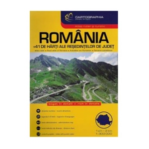 Romania. Atlas rutier si turistic + 41 de harti ale resedintelor de judet
