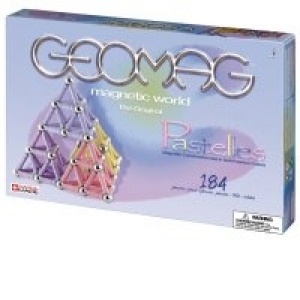 GEOMAG - Pastelles (Magnetic Construction Set in Soft Fashion Colors, 184 de piese, 6+)