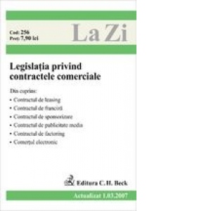 Legislatia privind contractele comerciale (actualizat la 01.04.2010)