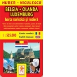Belgia - Olanda - Luxemburg. Harta turistica si rutiera