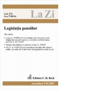 Legislatia pensiilor, actualizat la 05.05.2007