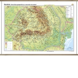 Harta fizico-geografica si a resurselor ale Romaniei (160x120 cm)