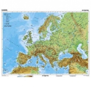 Europa - Harta Fizica + Harta Contur: 160 x 120 cm