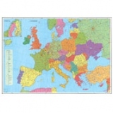 Europa - Harta Rutiera + Harta Contur: 140 x 100 cm