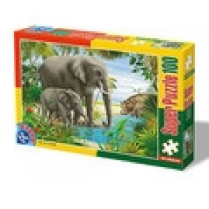 Super Puzzle 100 - Animale salbatice - Elefantul (24 x 28.8 cm)